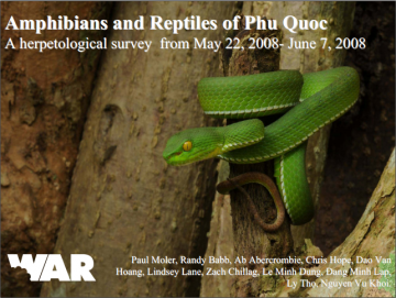 Herpetorological Survey of Phu Quoc Island, 2008 (Bilingual)